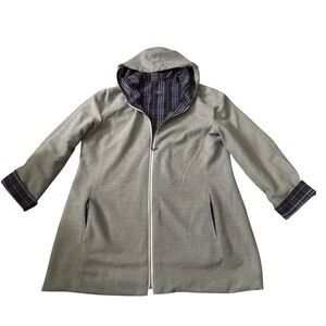 Burberrys Vintage Hooded Jacket XL  Nova Check Lined Cotton Zip Made in England